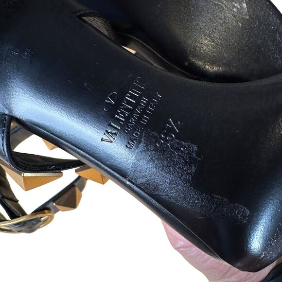 Valentino Garavani Rockstud Roman Stud Black Caged Stiletto Sandals Heels 36.5 - Picture 11 of 11